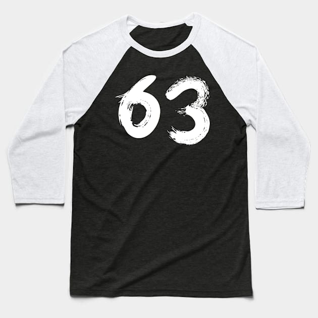 Number 63 Baseball T-Shirt by Erena Samohai